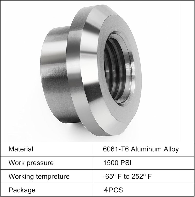 CNRAQR Aluminum 1/4" NPT Female Weld on Bung Weldable Fitting 4PCS - Image 4